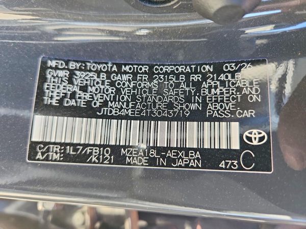 2026 TOYOTA COROLLA