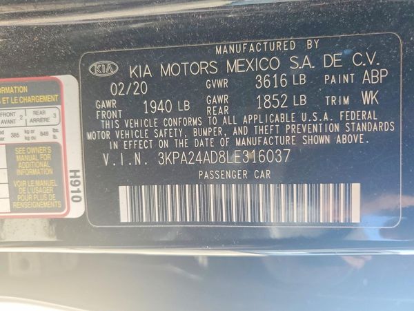 2020 KIA RIO LX, S