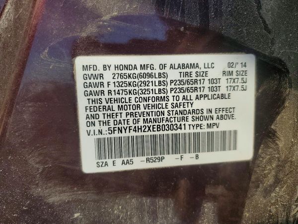 2014 HONDA PILOT LX
