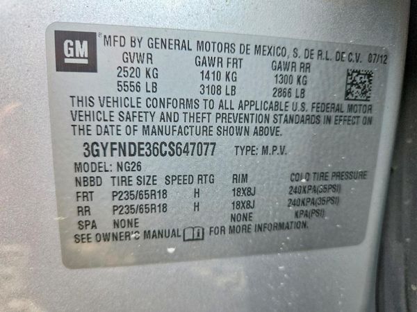 2012 CADILLAC SRX