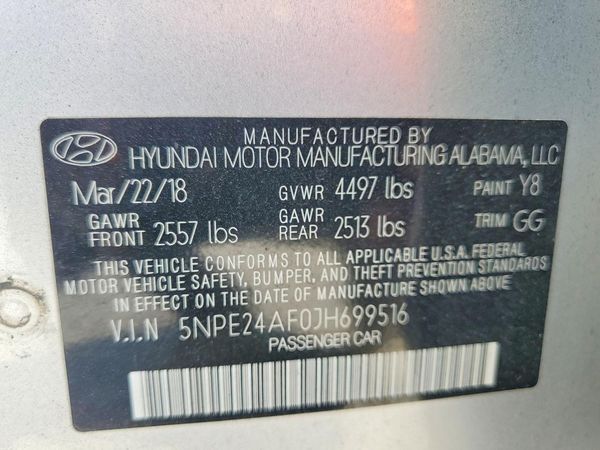 2018 HYUNDAI SONATA SE, Eco