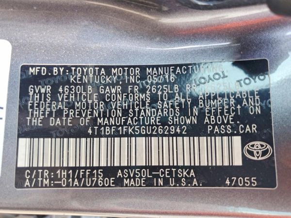 2016 TOYOTA CAMRY