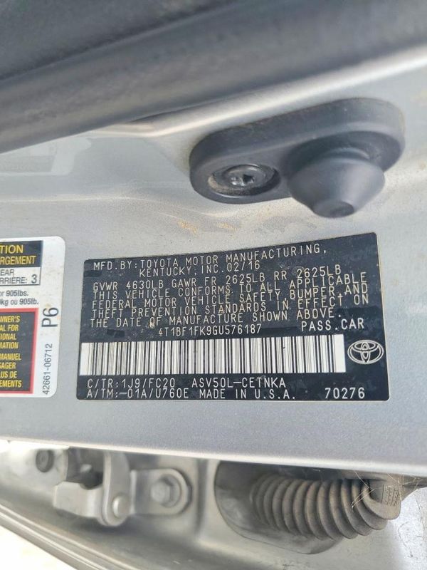 2016 TOYOTA CAMRY