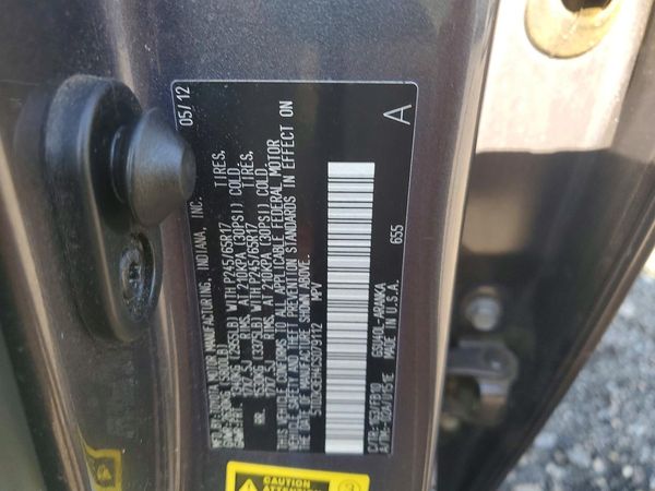 2012 TOYOTA HIGHLANDER Base/Hybrid — VINS