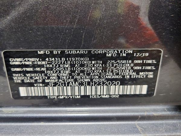 2020 SUBARU CROSSTREK Limited+ES+BSD