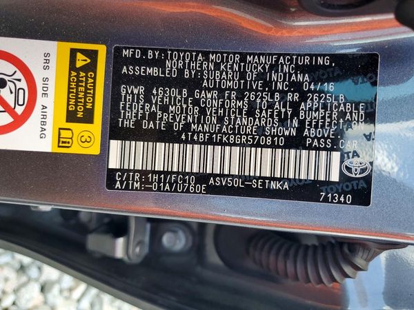 2016 TOYOTA CAMRY