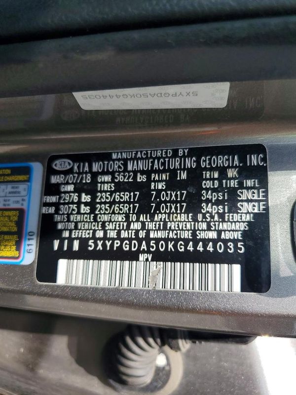 2019 KIA SORENTO