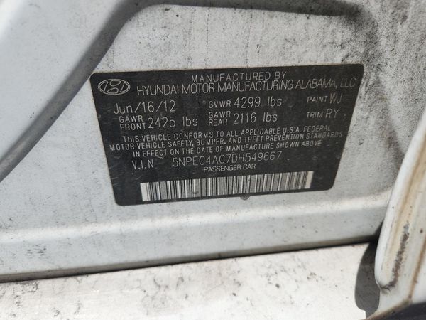 2013 HYUNDAI SONATA