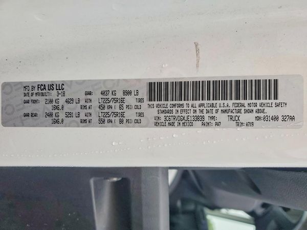 2018 RAM PROMASTER 2500
