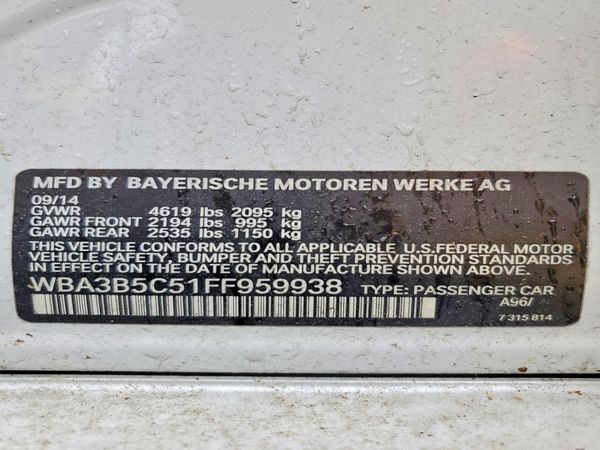 2015 BMW 3 SERIES — VINS