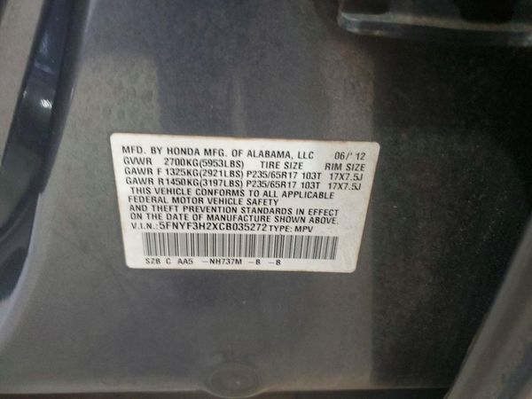 2012 HONDA PILOT LX