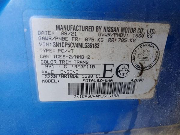 2021 NISSAN KICKS SV