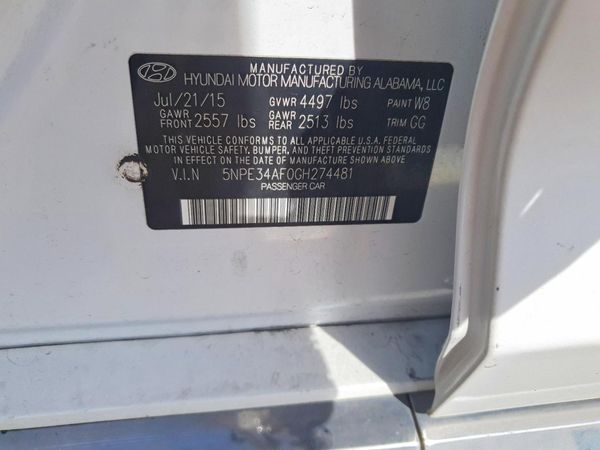 2016 HYUNDAI SONATA