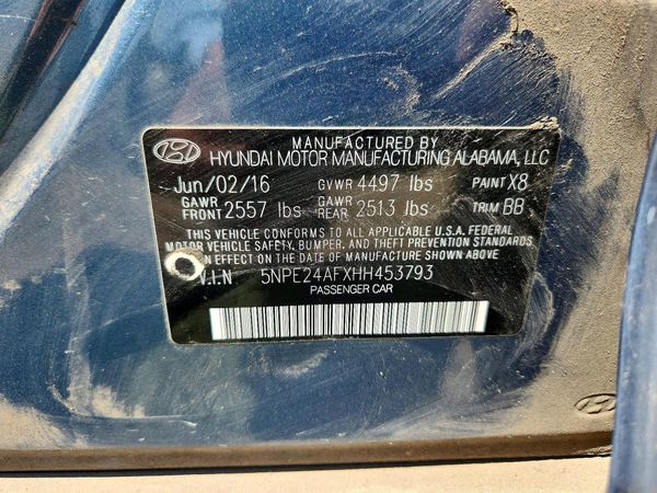 2017 HYUNDAI SONATA