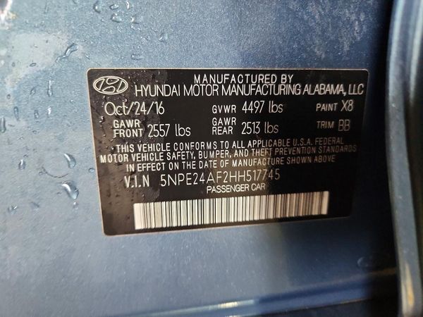 2017 HYUNDAI SONATA SE, Eco