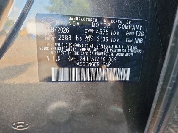 2026 HYUNDAI SONATA Blue — VINS