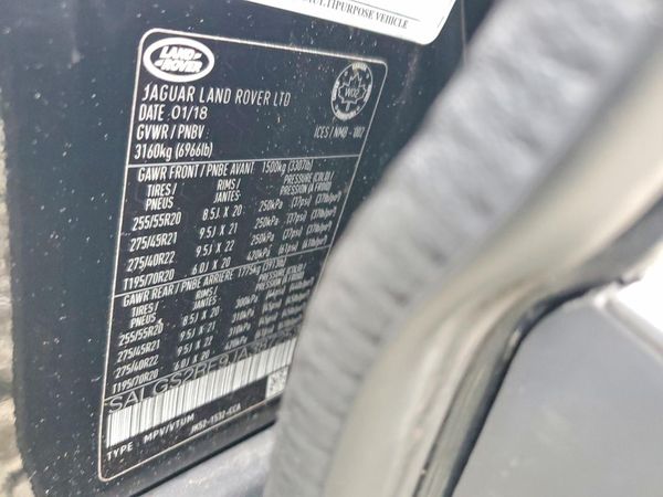 2018 LAND ROVER RANGEROVER Supercharged — VINS