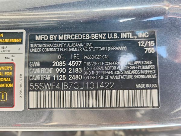 2016 MERCEDES-BENZ C