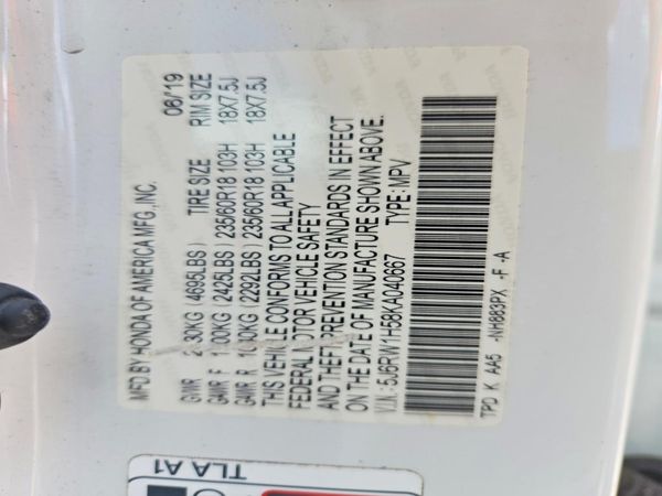 2019 HONDA CRV EX