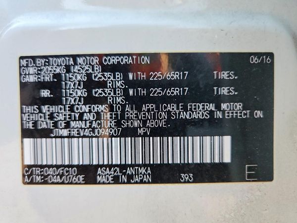 2016 TOYOTA RAV4 XLE (M Grade)