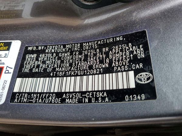 2016 TOYOTA CAMRY