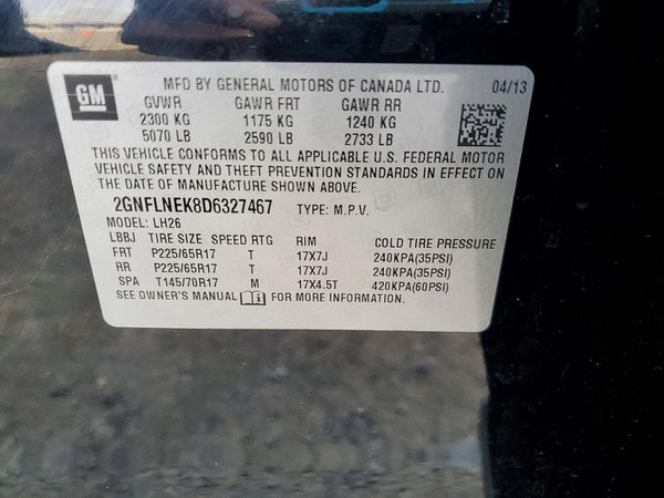 2013 CHEVROLET EQUINOX 2LT