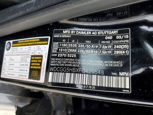 2015 MERCEDES-BENZ GLK GLK350
