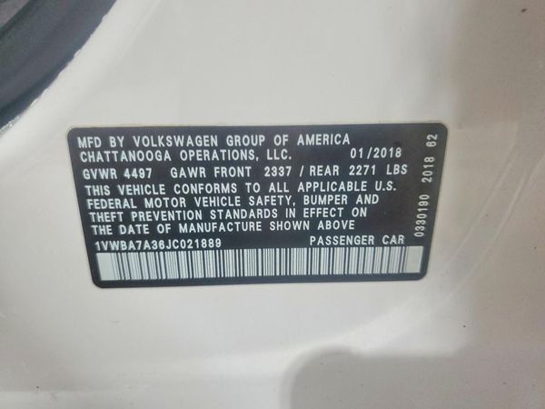 2018 VOLKSWAGEN PASSAT SE, SE w/ Technology