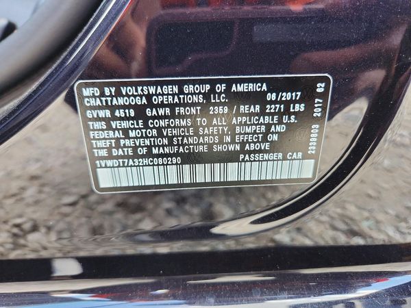 2017 VOLKSWAGEN PASSAT