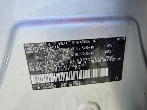 2015 TOYOTA RAV4 Limited (G Grade)