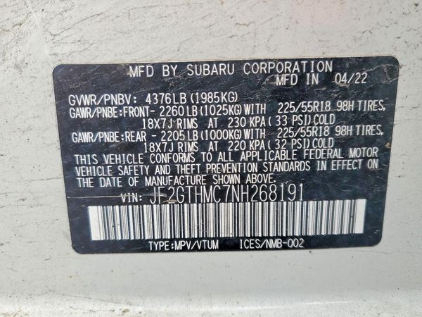 2022 SUBARU CROSSTREK