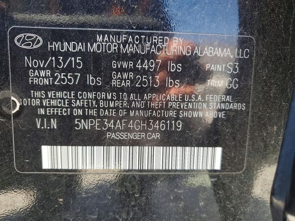 2016 HYUNDAI SONATA