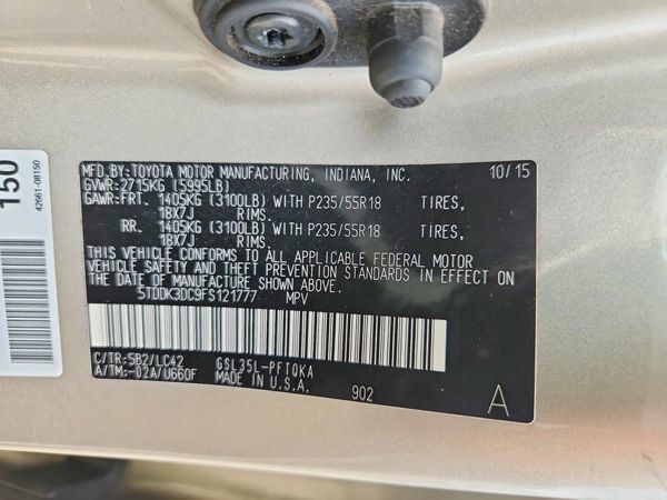 2015 TOYOTA SIENNA