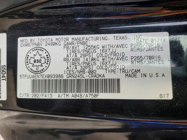 2014 TOYOTA TACOMA V6 Delux Grade