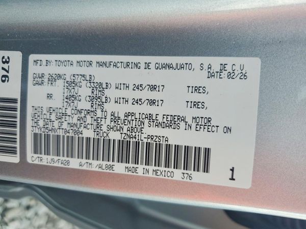 2026 TOYOTA TACOMA