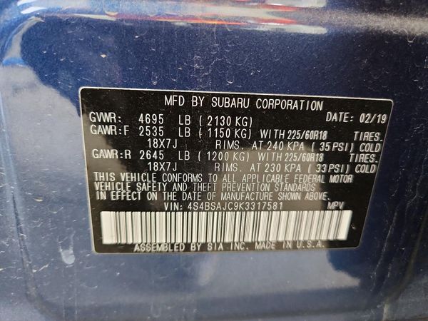 2019 SUBARU OUTBACK Limited+ES