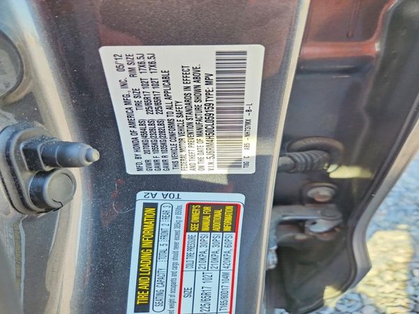 2012 HONDA CRV EX — VINS