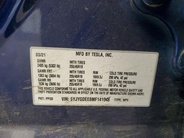 2021 TESLA MODEL Y
