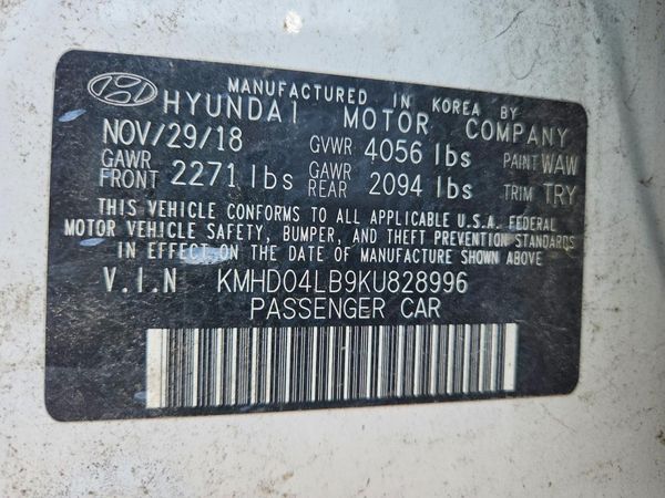 2019 HYUNDAI ELANTRA Sport