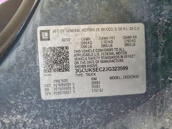 2018 CHEVROLET SILVERADO LTZ — VINS