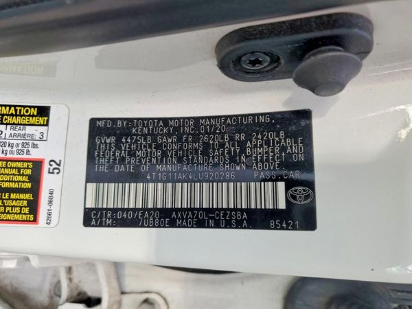 2020 TOYOTA CAMRY
