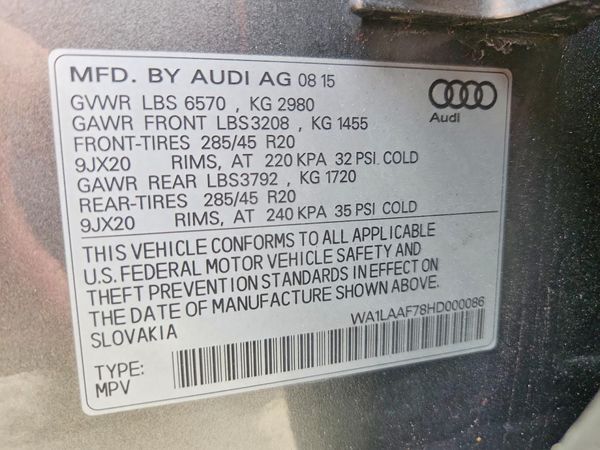 2017 AUDI Q7 quattro Premium Plus