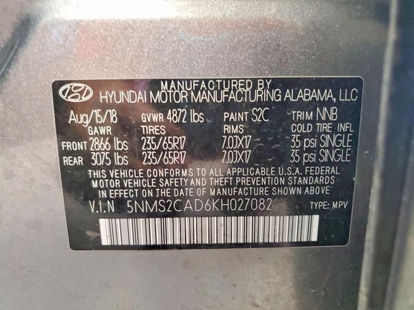 2019 HYUNDAI SANTA FE SE