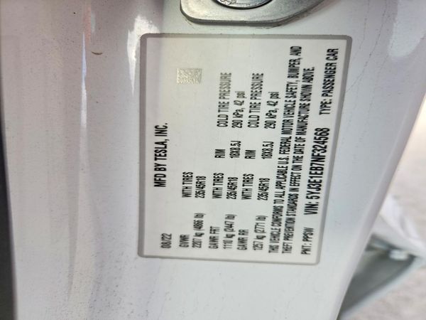 2022 TESLA MODEL 3 — VINS