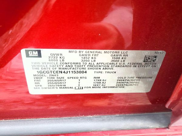 2018 CHEVROLET COLORADO LT