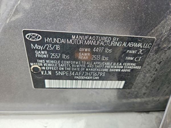 2018 HYUNDAI SONATA