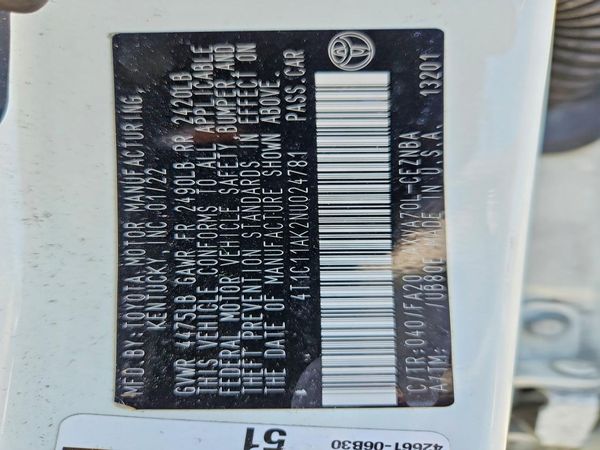 2022 TOYOTA CAMRY LE
