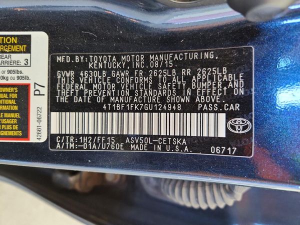 2016 TOYOTA CAMRY
