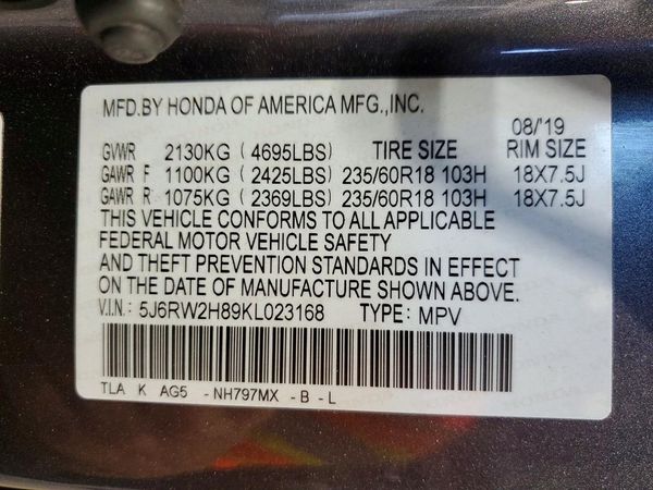 2019 HONDA CRV EX-L/EX-L Navi