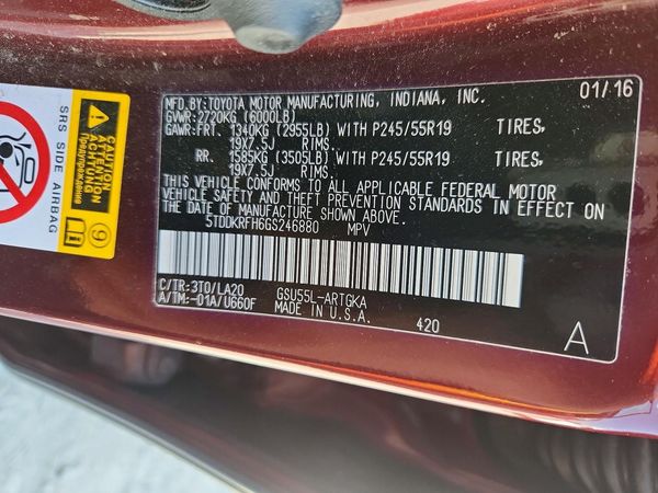 2016 TOYOTA HIGHLANDER Base/Hybrid